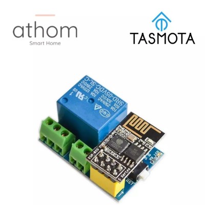 Relay with WiFi interface and TASMOTA software, 1 relay 10A, 5V power supply without cover, ESP01 module.