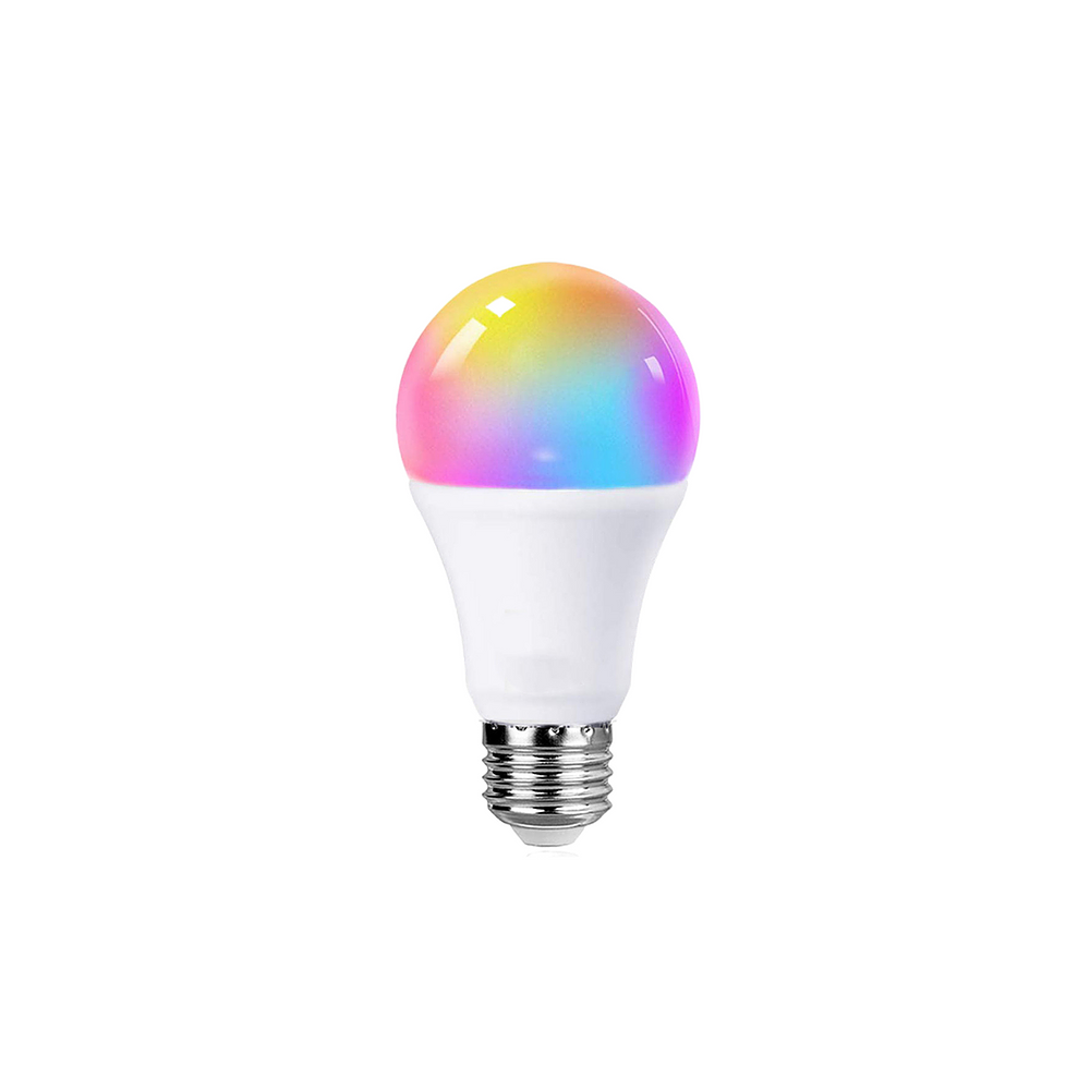 chytrá (clever či smart) LED žárovka RGB s paticí E27, příkon 15W, WiFi, software TASMOTA, chip ESP8285, 600 lm