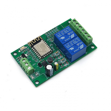 Relay module with WiFi interface and TASMOTA software, 2 relays, 10A,  without cover.