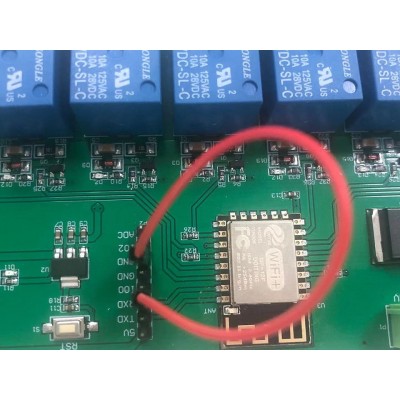 Relay module with WiFi interface and TASMOTA software, 8 relays, without cover - board detail