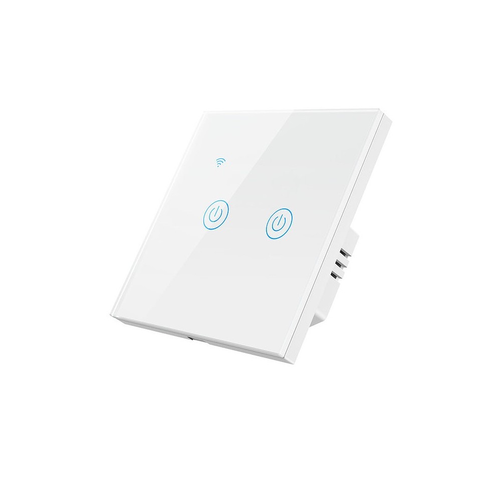 vypínač dotykový s rozhraním WiFi a softwarem TASMOTA, 2 tlačítka, lze zapojit s nebo bez vodiče N