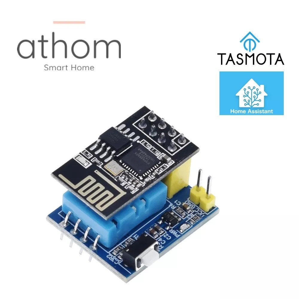 Temperature and humidity sensor with WiFi interface and TASMOTA software, DHT11 sensor, ESP8266 chip.